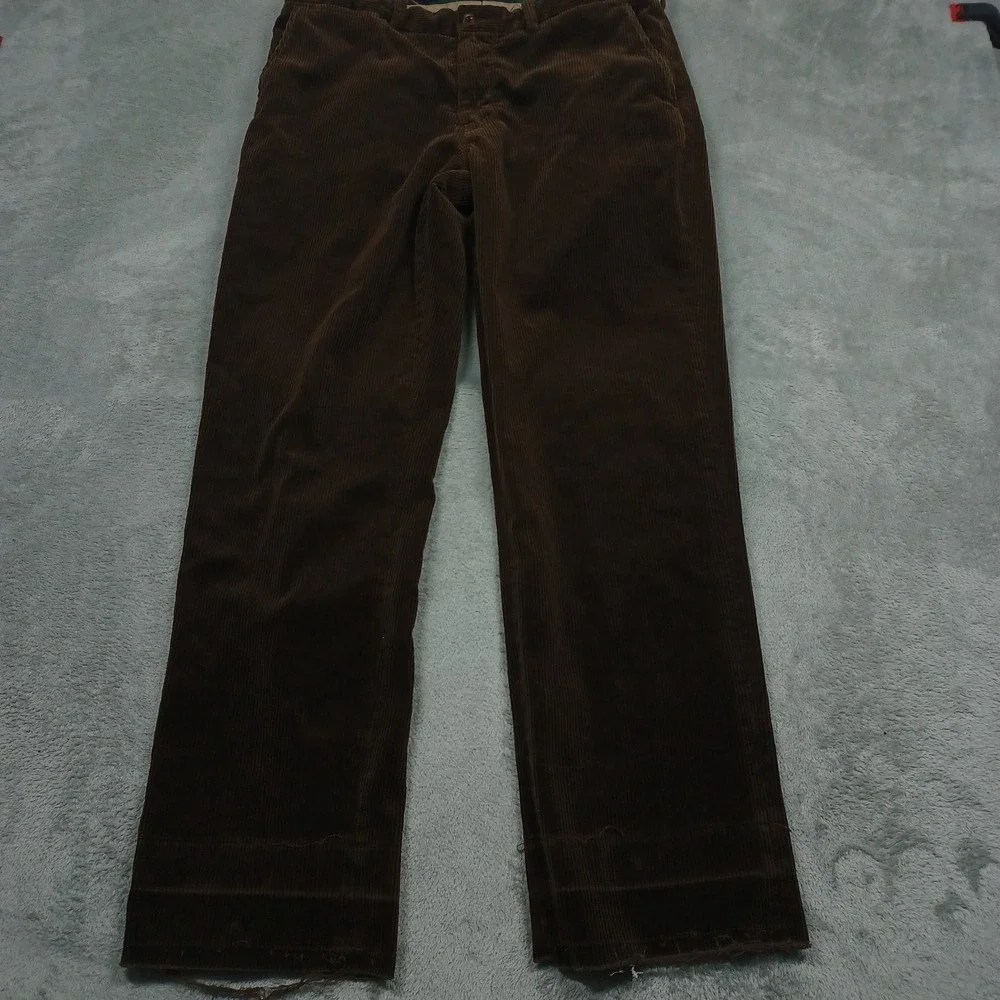 Vintage Polo Ralph Lauren Pants Mens 35x30‎ Brown Corduroy Preppy Pockets